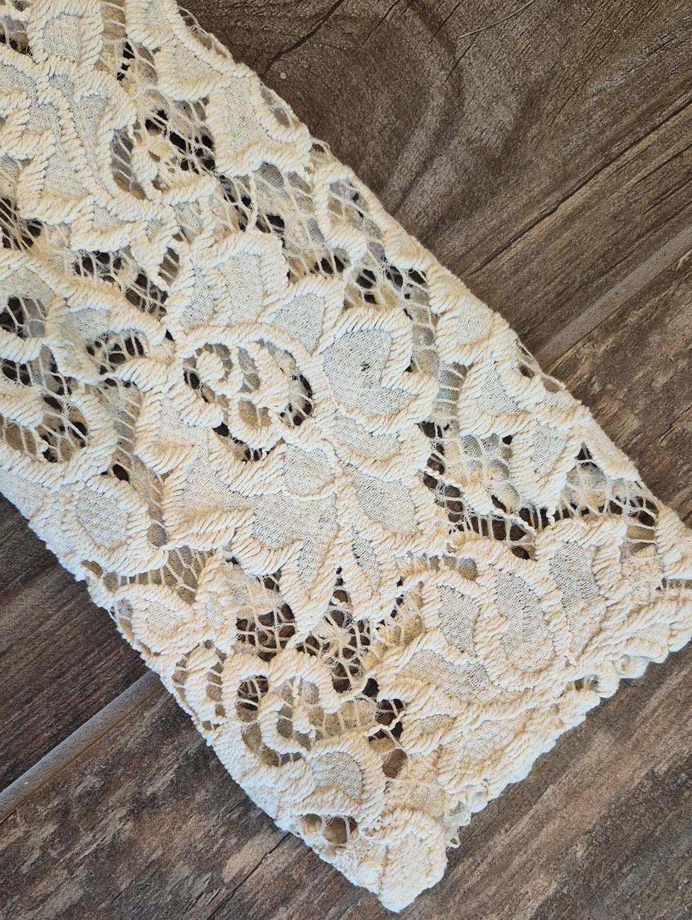 TOPSHOP 3/4 Sleeve Transparent Cream Colored Lace Top, XXS - Picture 2 of 14